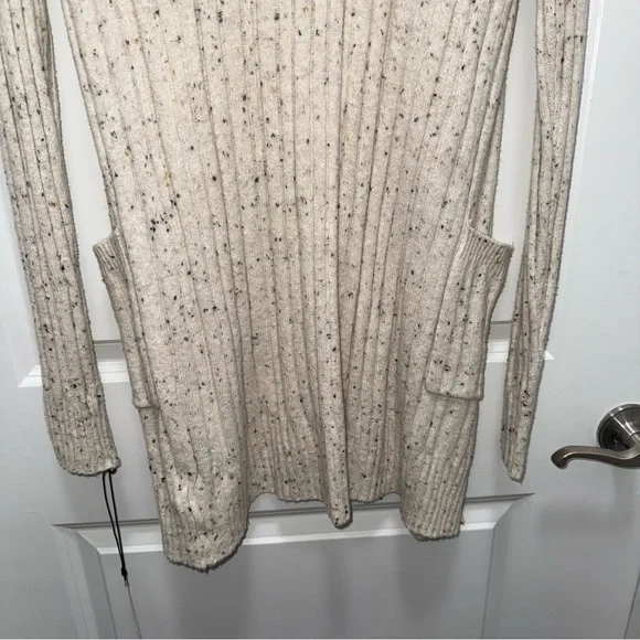 NWT William Rast Long Line Ribbed Fabric Cream Color Cardigan - Picture 6 of 6